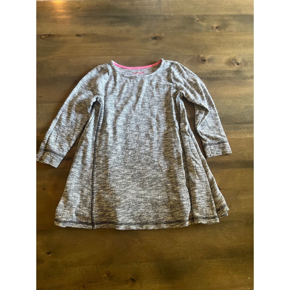Cat & Jack Girls Gray Long-Sleeve Swing Dress Size 4T